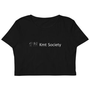 Kmt Society Small Hieroglyph Black Organic Crop Top